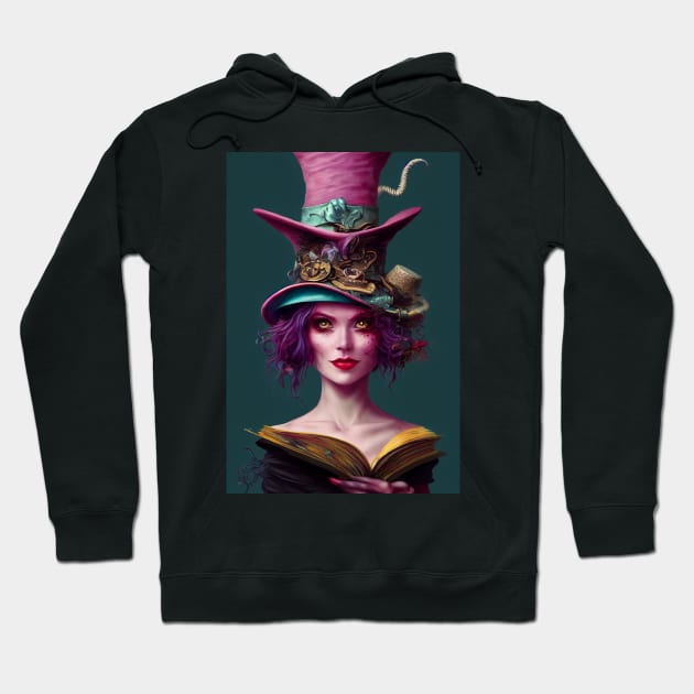 female wizard magic hat Hoodie by ai1art